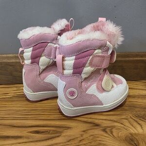 Timberland Pink and White Kids Boots